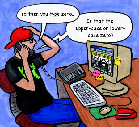so then you type zero… Is that the upper-case or lower-case zero?