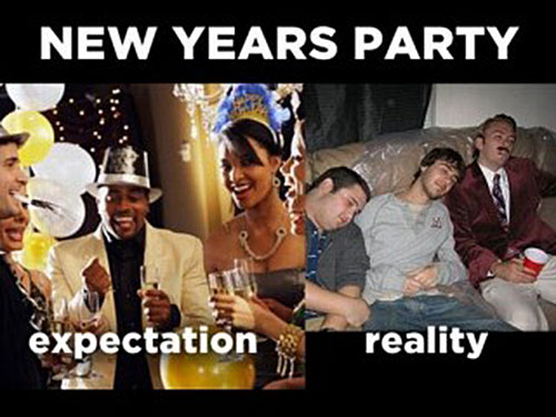 New Years Party expectation reality
